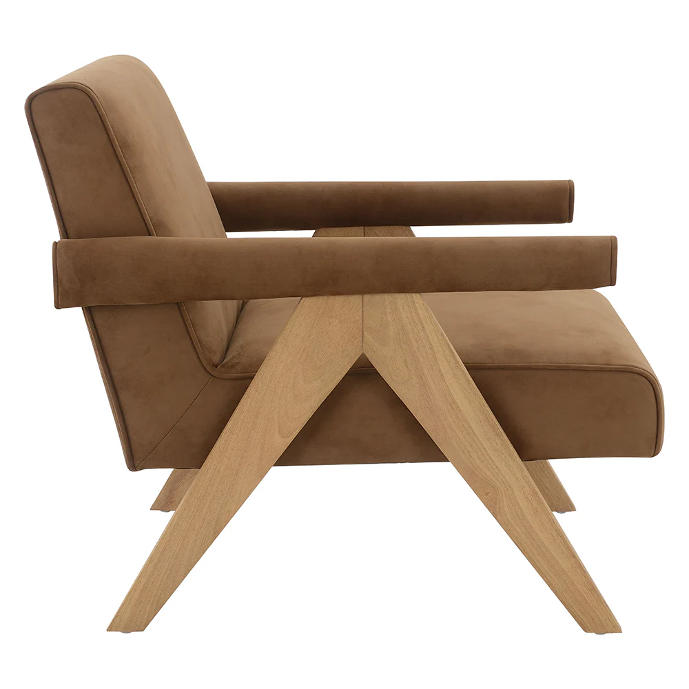 Zoey Chocolate/Oak Accent Chair - Image 4