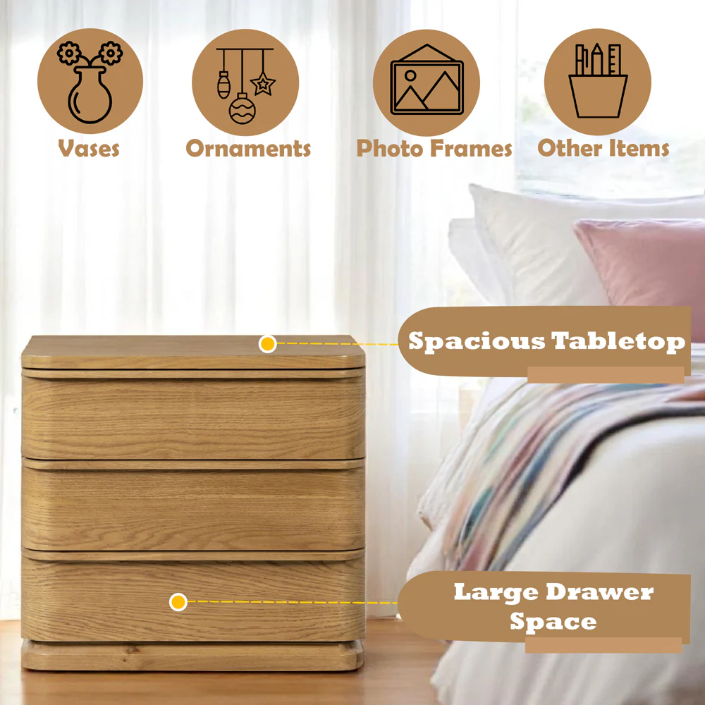 Zoey Oak Nightstand - Image 9