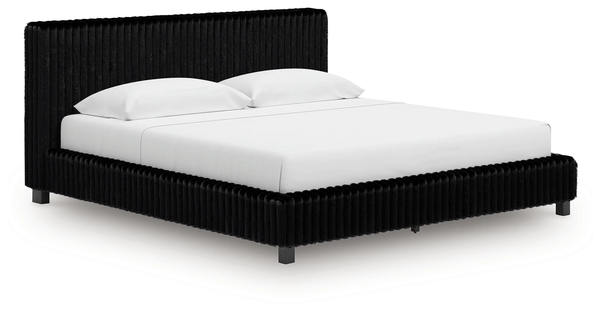 Zuraleus Black King Upholstered Bed, Dresser and Nightstand - Image 11