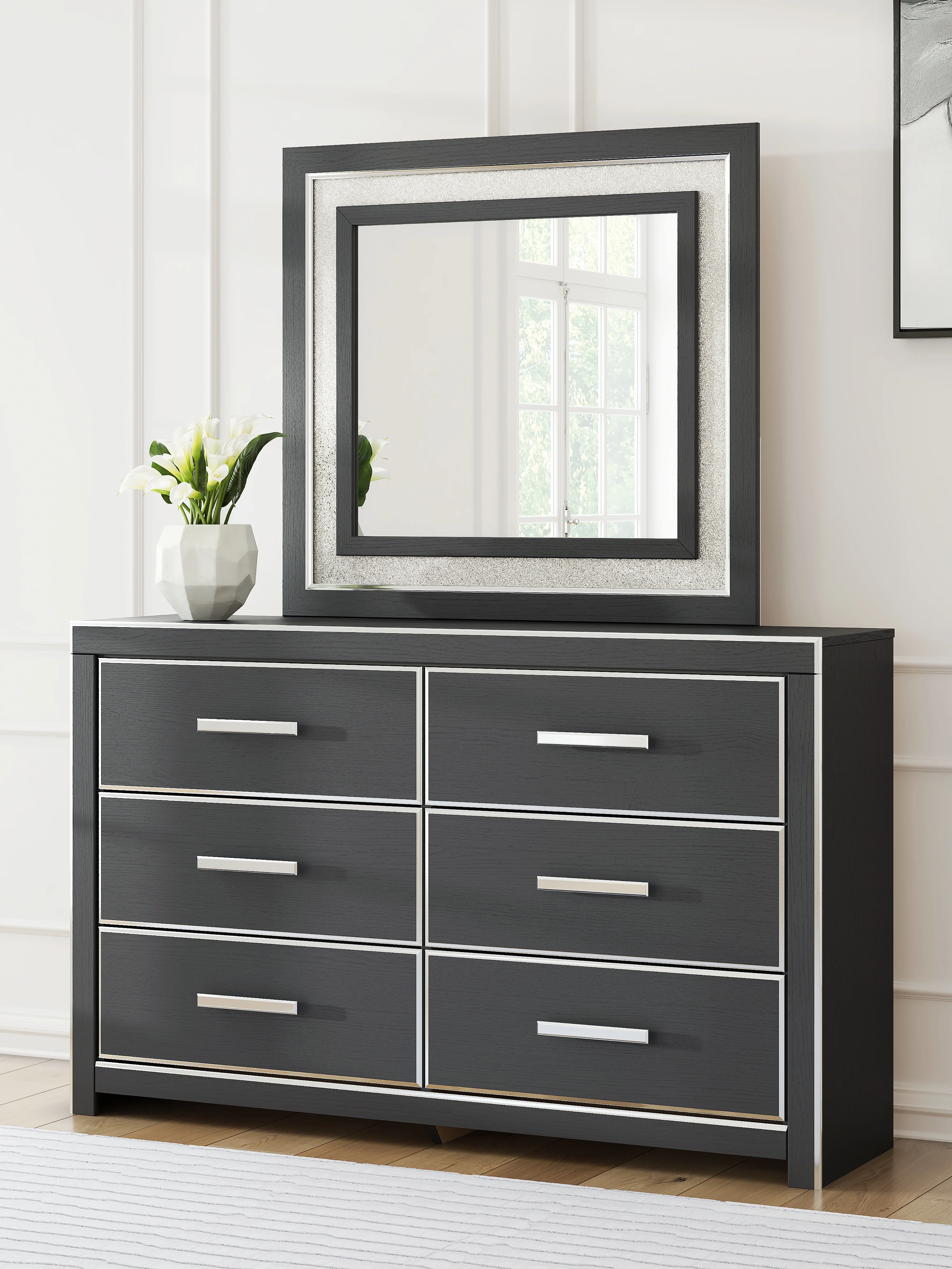 Zuraleus Black Queen Upholstered Bed, Dresser and Mirror (Online Special Price) - Image 15