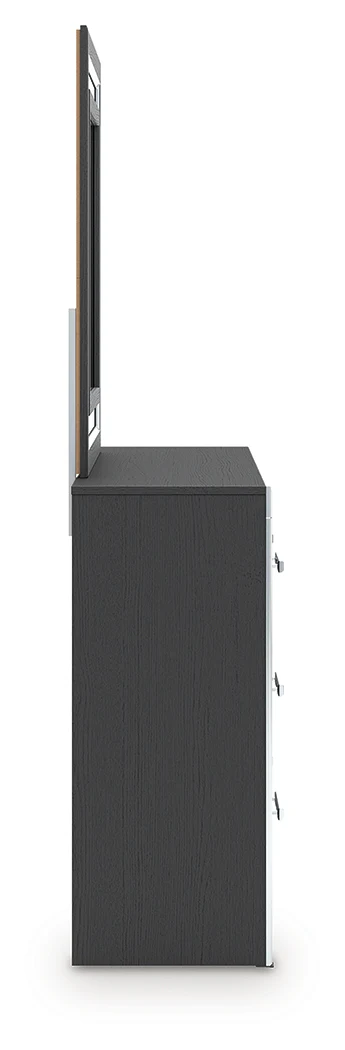 Zuraleus Black Queen Upholstered Bed, Dresser, Mirror and Nightstand - Image 5