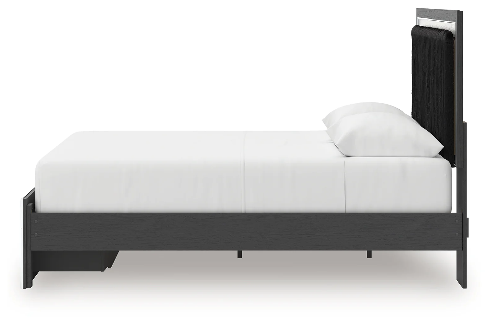 Zuraleus Black Queen Upholstered Panel Platform Storage Bed - Image 8