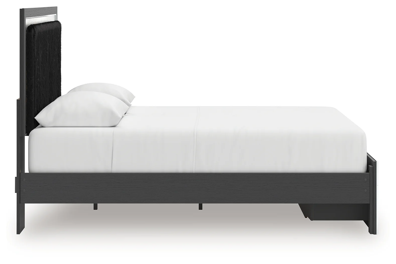 Zuraleus Black Queen Upholstered Panel Platform Storage Bed - Image 9