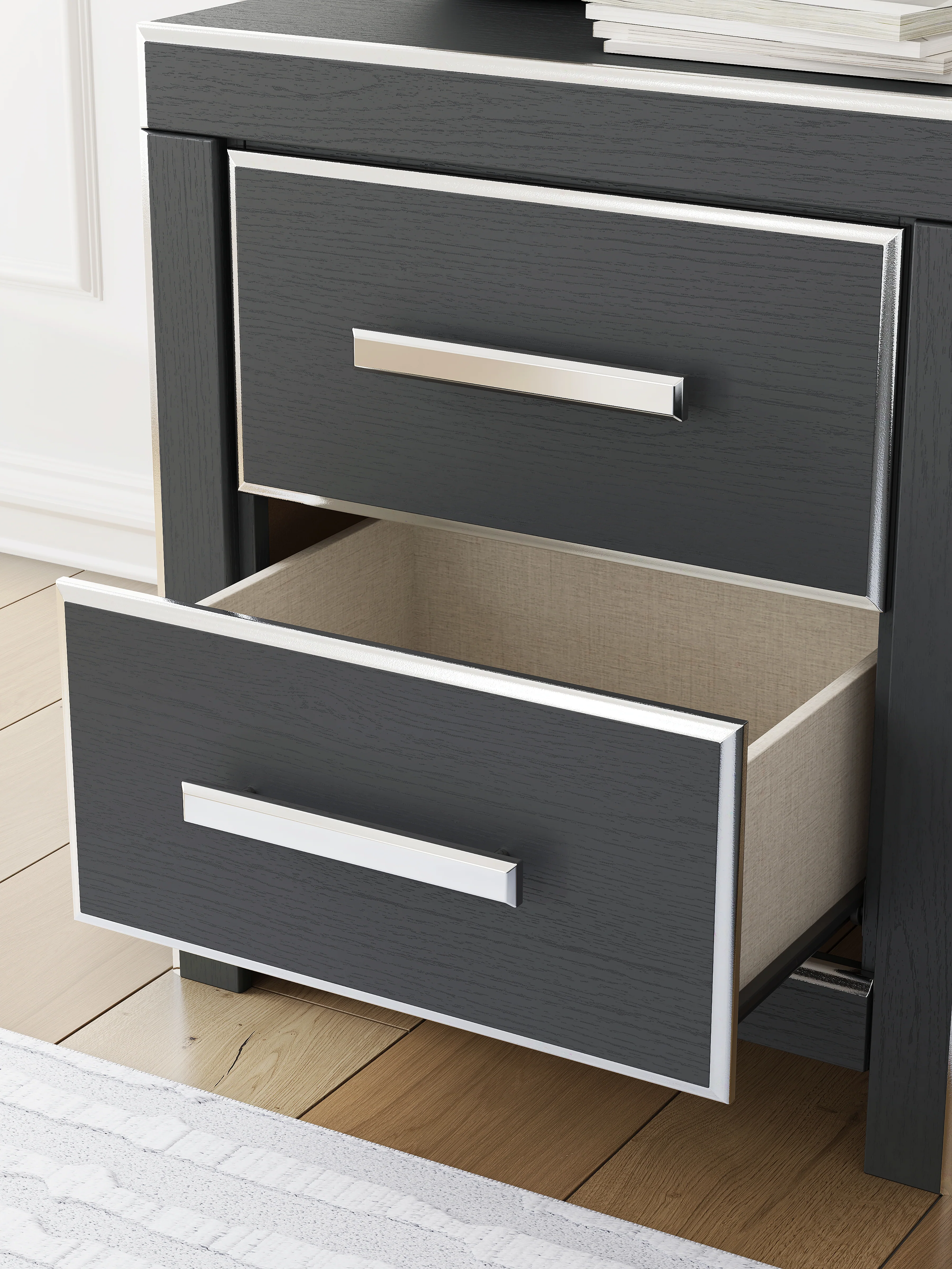 Zuraleus Black Two Drawer Night Stand - Image 4