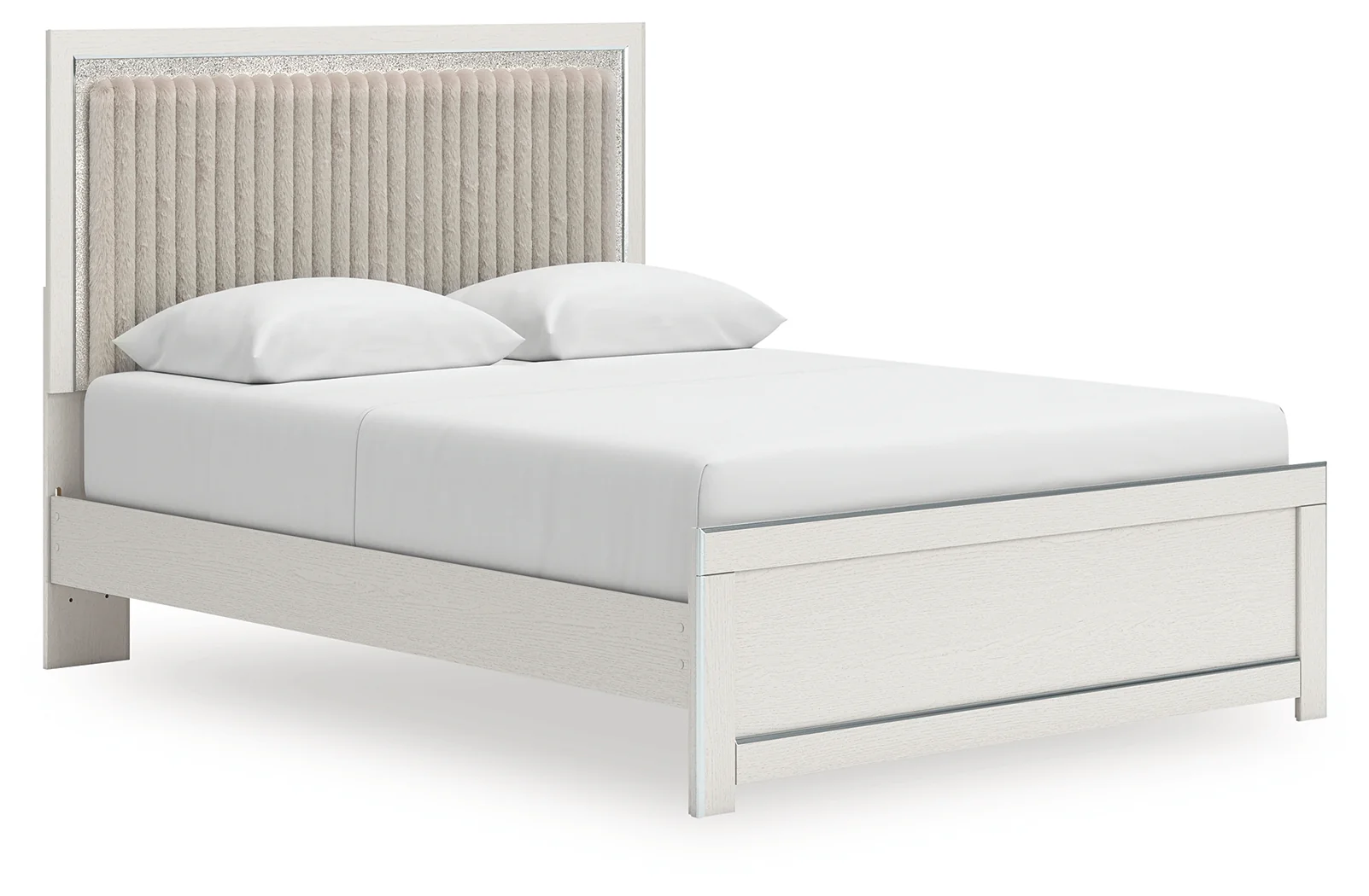 Zuraleus Brown/White Queen Upholstered Panel Platform Bed, Dresser and Mirror (Online Special Price) - Image 10