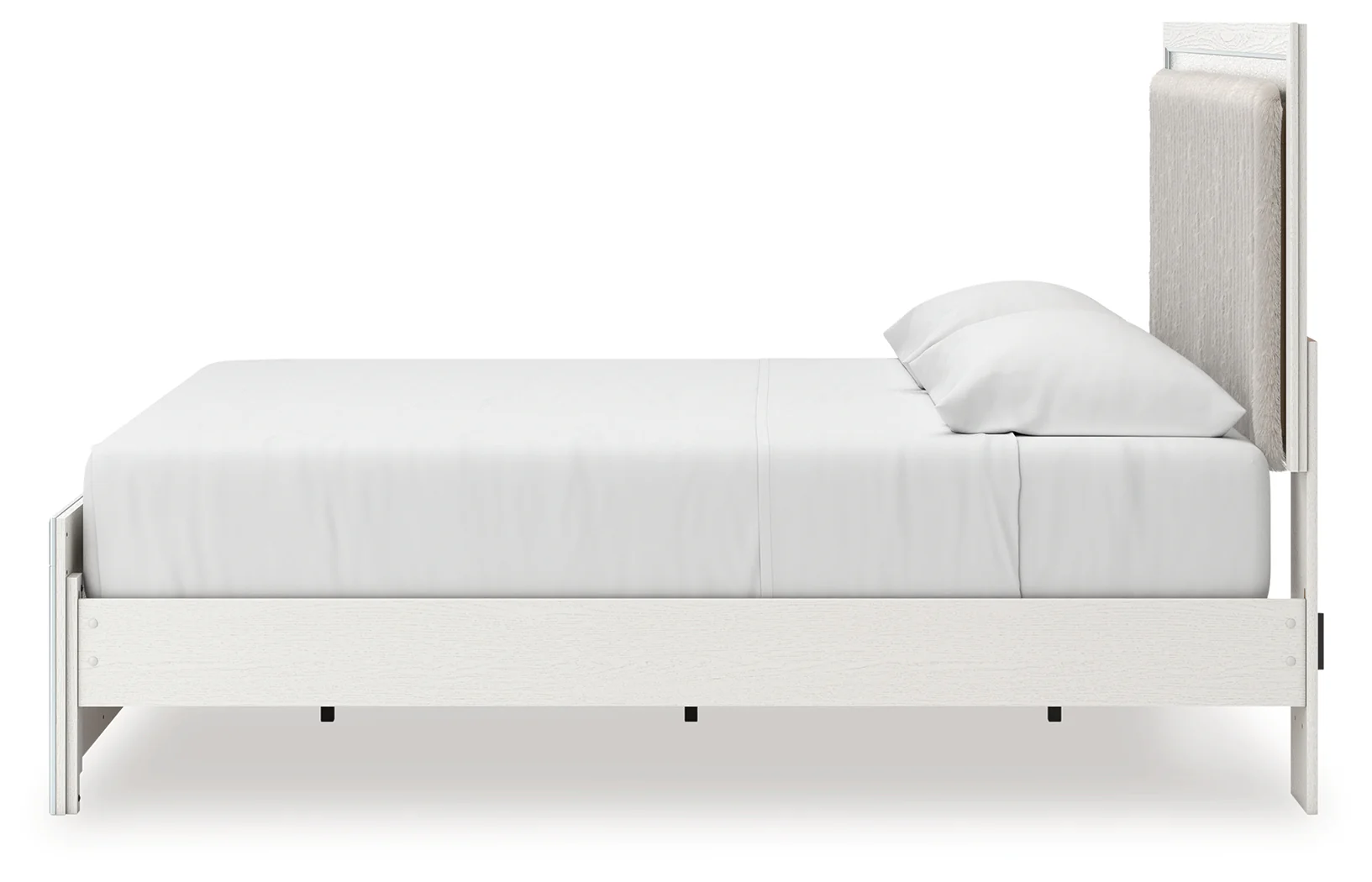 Zuraleus White King Upholstered Panel Platform Bed - Image 7