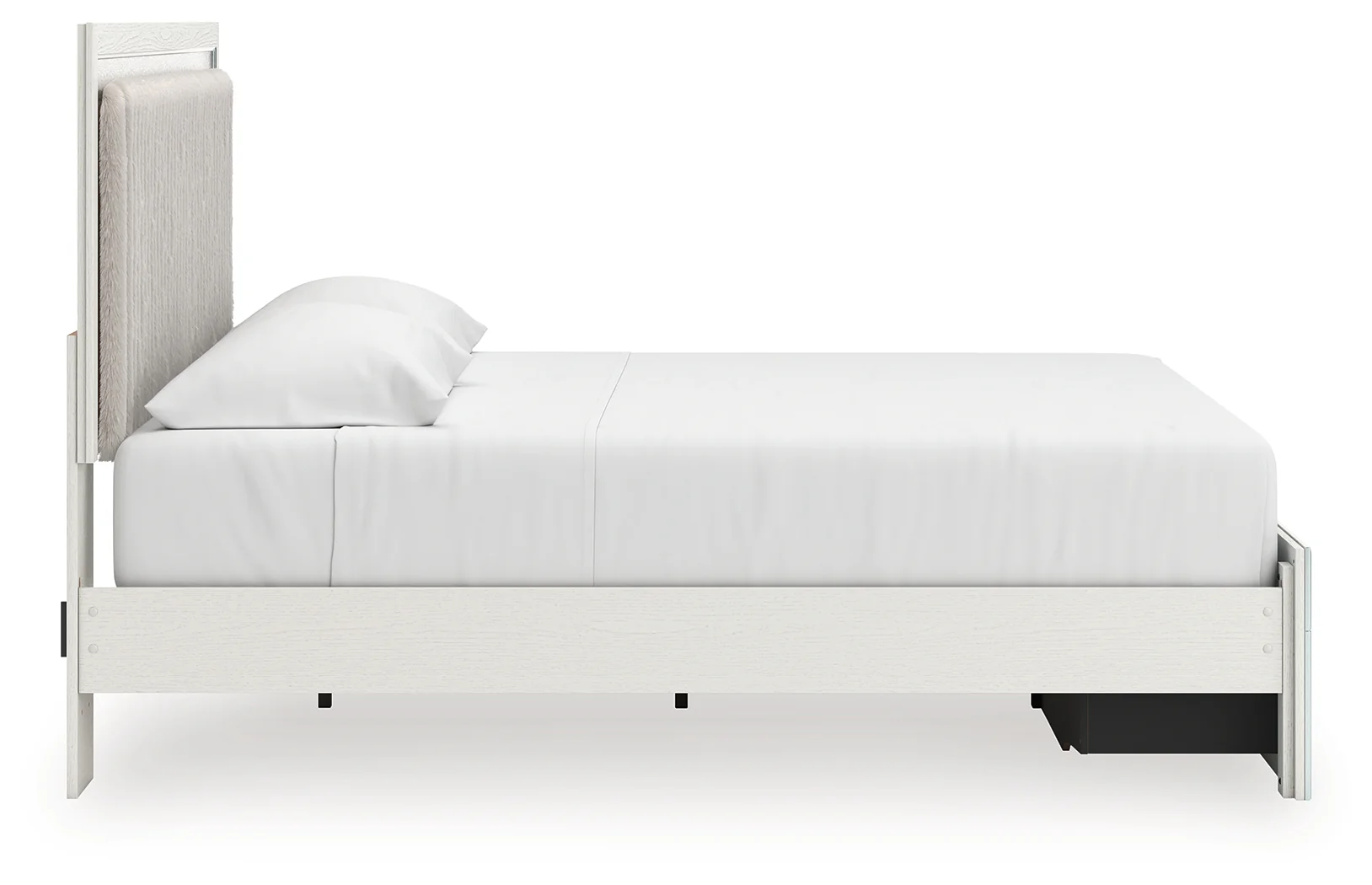Zuraleus White King Upholstered Panel Platform Storage Bed - Image 3