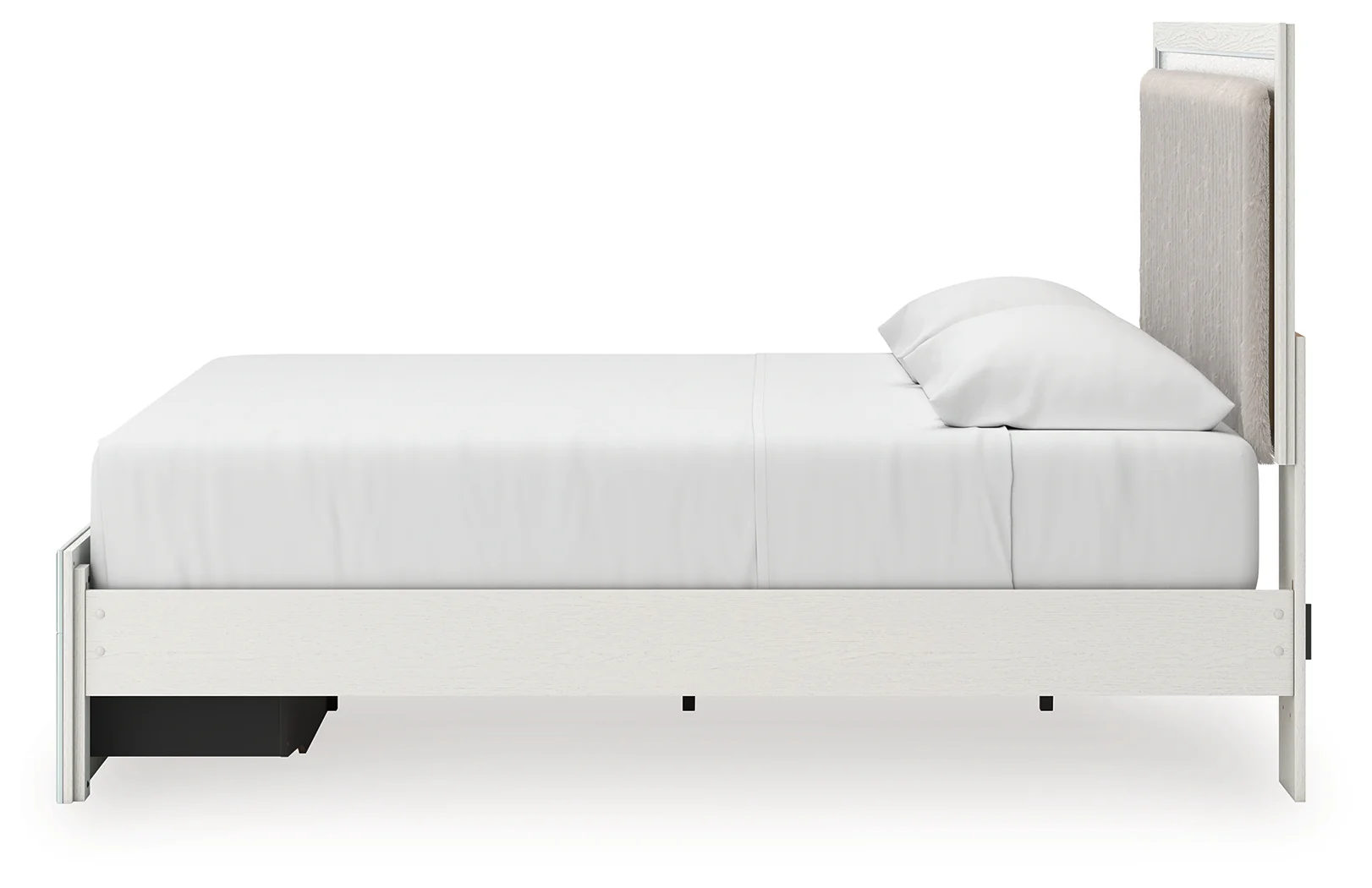 Zuraleus White King Upholstered Panel Platform Storage Bed - Image 5