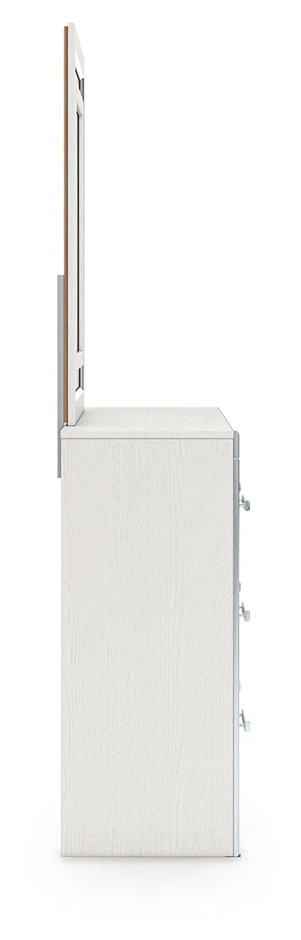 Zuraleus White Queen Upholstered Panel Bed, Dresser and Mirror - Image 5