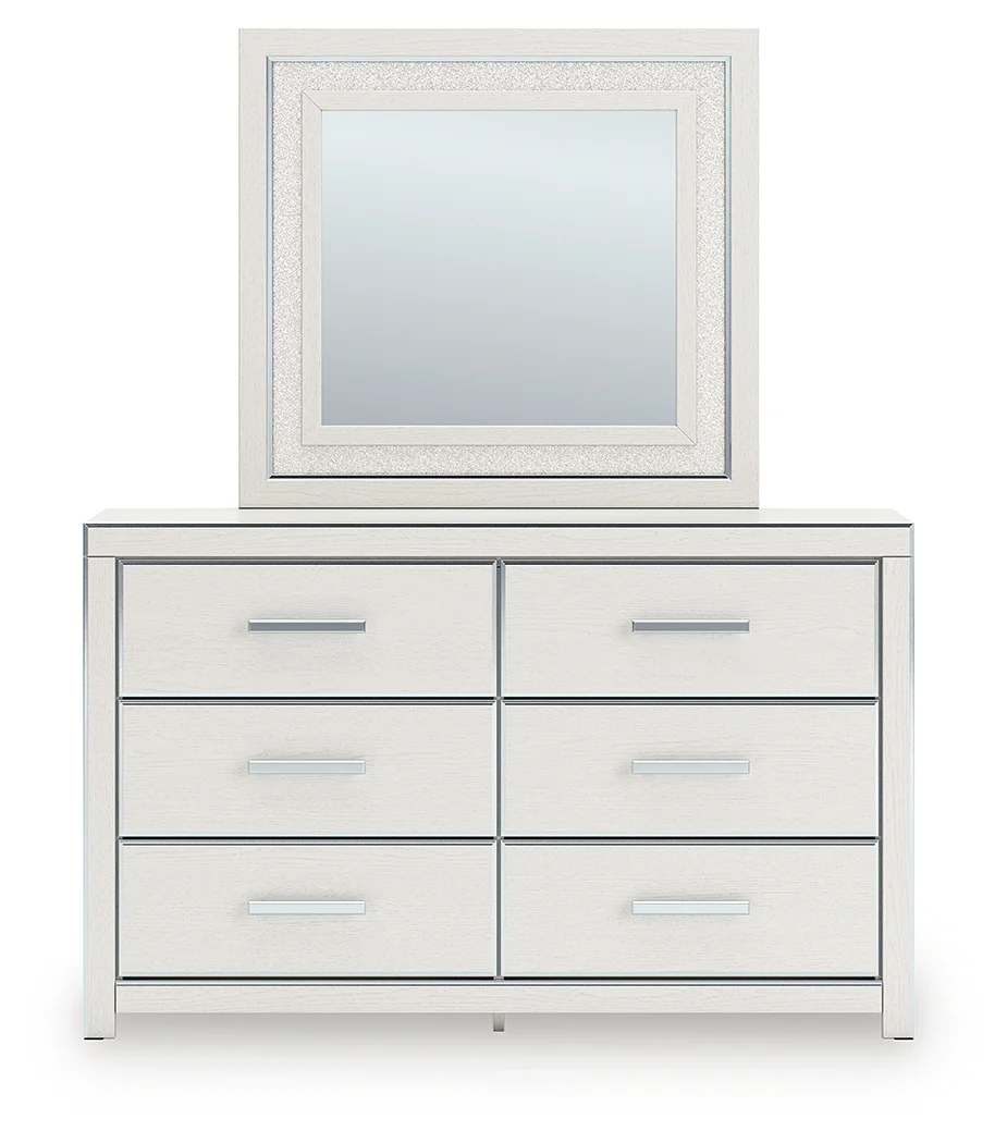 Zuraleus White Queen Upholstered Panel Bed, Dresser, Mirror and Nightstand (Online Special Price) - Image 2