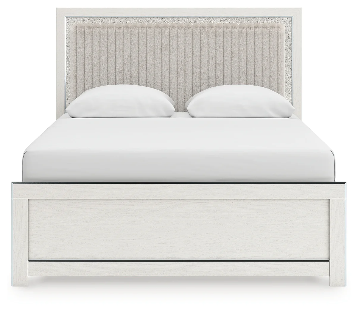 Zuraleus White Queen Upholstered Panel Bed, Dresser, Mirror and Nightstand (Online Special Price) - Image 8