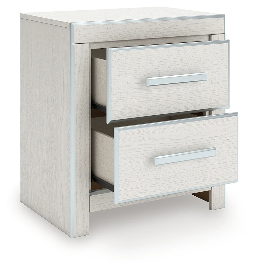 Zuraleus White Two Drawer Night Stand - Image 3