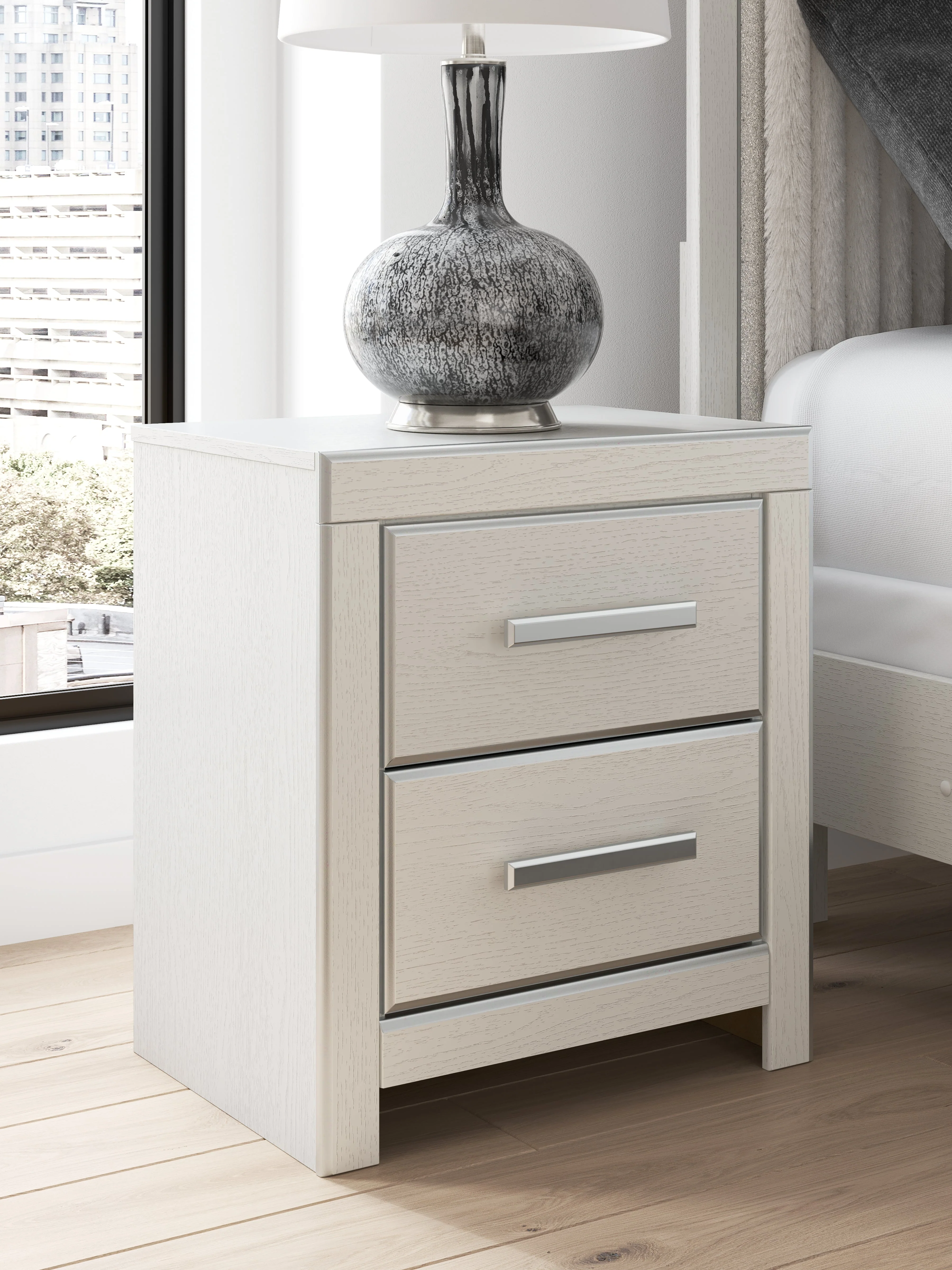 Zuraleus White Two Drawer Night Stand (Online Special Price) - Image 2